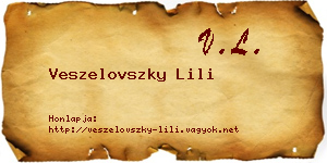 Veszelovszky Lili névjegykártya